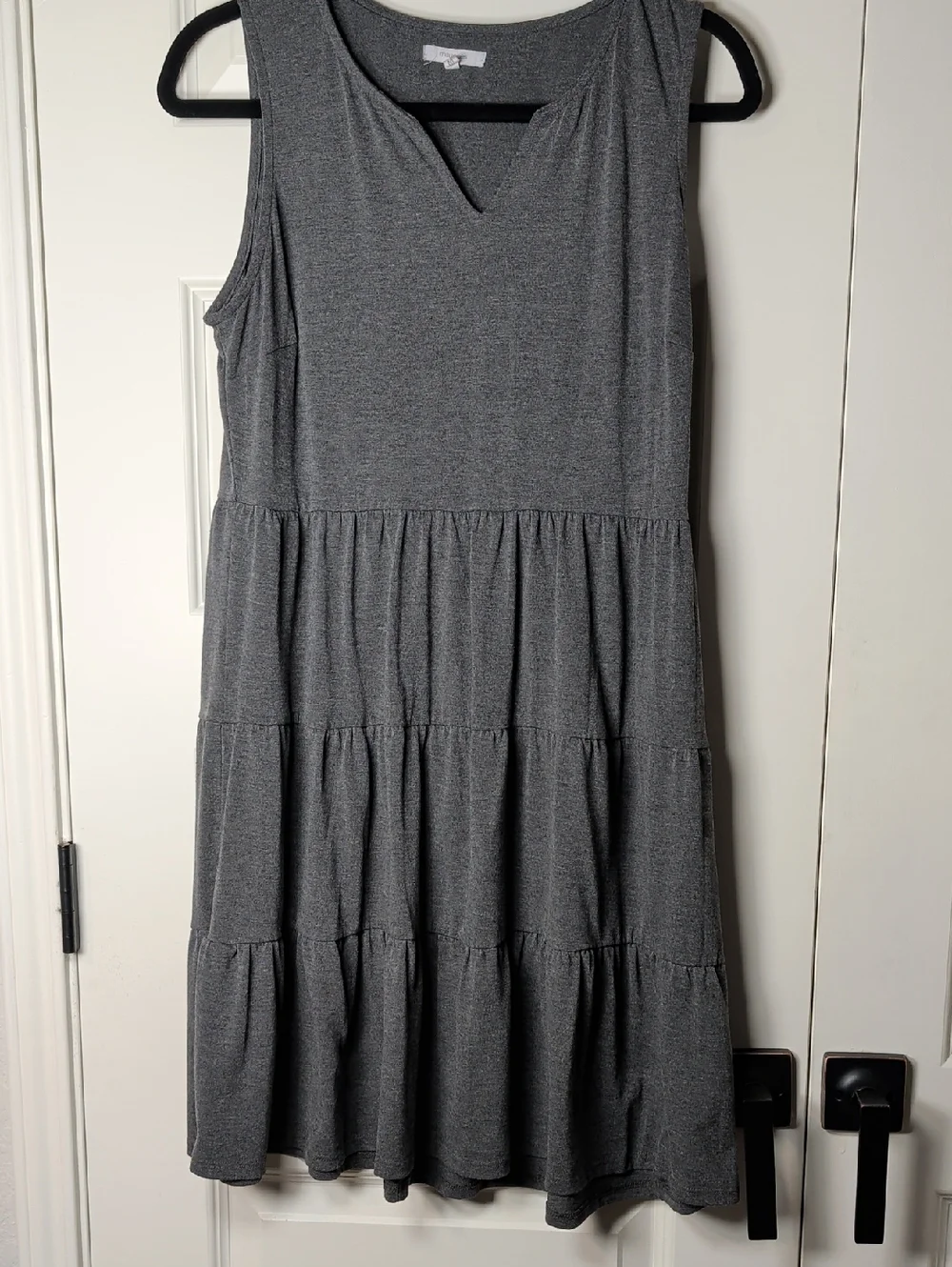 Maurices Sleeveless Tiered Knit Dress - Gray - Picture 2 of 8